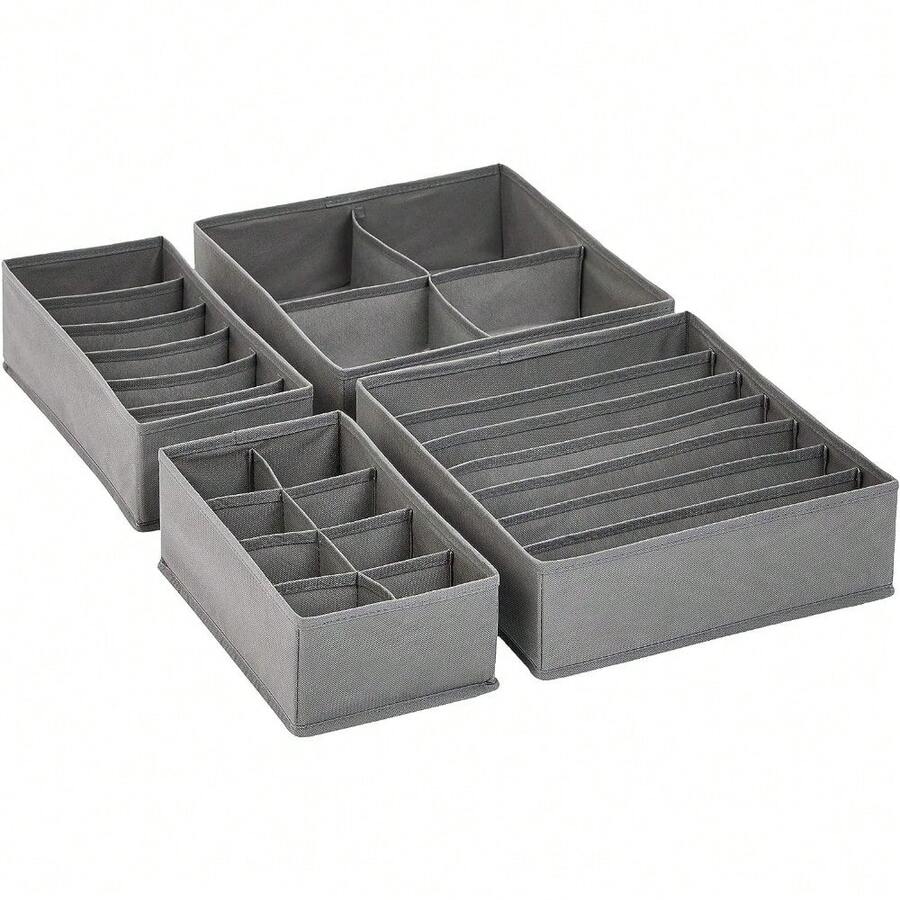 Basics Underwear Dresser Drawer Organizers, Pack Of 2, Gray - Set Of 4 - View 1