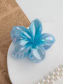 6个夏威夷风情花朵发夹，印花波西米亚风花朵发夹，度假风芙蓉花发夹，可爱大号发夹，适合所有发质，鸡蛋花发饰爪夹，冬季发夹 - 彩色 - 查看 6