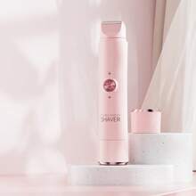 可充电电动剃须刀，二合一电动剃须刀，无线比基尼修剪器，可拆卸刀头女士脱毛器，触感柔软，防水设计，干湿两用，USB充电，便携式，适用于比基尼线、腋下、腿部和身体，眉毛修整工具，旅行配件，脱毛器，面部脱毛器，剃刀，敏感部位剃刀，300mAh - 彩色 - 查看 10
