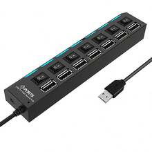 USB 2.0 集线器，多端口 USB 分线器，带电源适配器，4/7 端口 USB 扩展集线器 - 彩色 - 查看 13