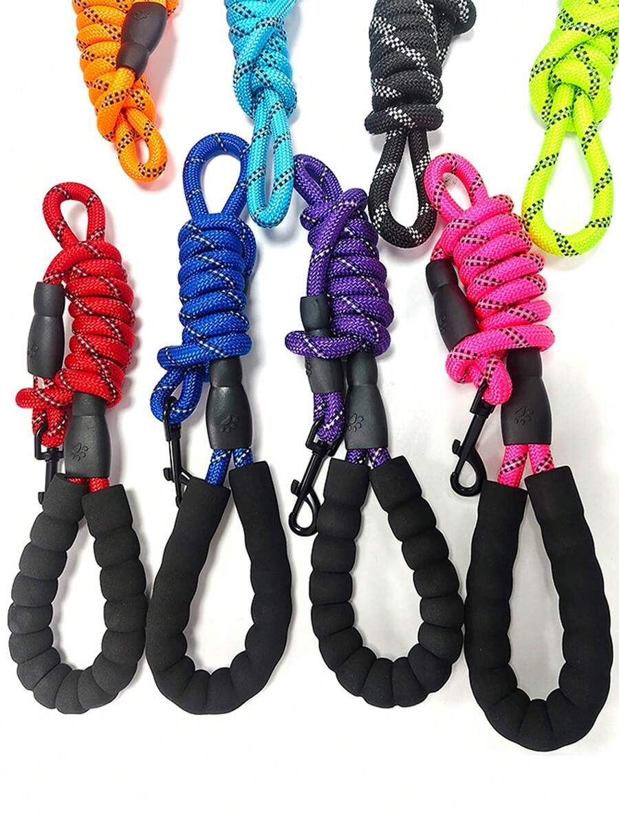 1pc Bubble Cotton Padded Anti-Explosion Reflective Pet Leash, Multi-Color Nylon Dog Leash, Suitable For Outdoor Walking Large/Medium/Small Dogs, Pet Supplies
