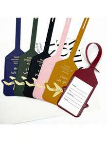 Double-Sided Thickened PU Leather Luggage Tag, Anti-Loss Luggage Tag, Boarding Pass, Carnival Cruise Luggage Tag, Personalized Luggage Tag, Cute Luggage Tag, Suitcase Identification Tag, Address Card, Boarding Pass, Portable Label, Suitcase Bag Tag, Travel Essential Identification Tag, Unisex, Suitable For Travel Backpack, Travel Bag, Suitcase, Travel Gear, Back To School Season - Multicolor - View 7