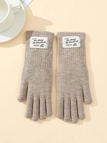 1 Pair Women's Thick Warm Knitted Gloves, Fleece Lined For Winter Outdoor Cycling - Fingerless Gloves - View 6