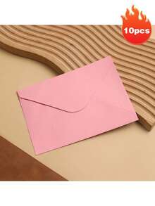 10pcs Envelope, Vintage Envelope, 18.5x13.5cm (7.28x5.31in) Blank Paper Small Object Storage, V-Shaped Seal, Suitable For Marriage Proposals, Birthdays, Graduates, Greeting Cards, Invitations - Suitable For All Kinds Of Festivals, Multiple Colors