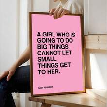 1件/套粉色文字励志语录帆布海报，墙面装饰画，充满正能量，少女卧室装饰，美学墙面艺术，卧室家居墙面艺术装饰，现代家居装饰，不含画框 - 粉色 - 查看 4