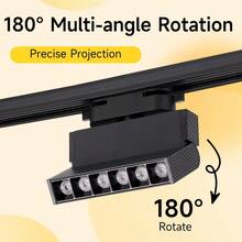 Adjustable LED Track Light, Ceiling Mounted Spotlight, Sliding LED Lamp For Home, Foldable And Dimmable Track Spotlight, Black (Requires Track Power Supply), Suitable For Bedroom/Kitchen/Living Room/Closet/Hallway/Room/Cafe/Exhibition Hall/Store/Entryway/Corridor/Dining Room/Clothing Store/Bar