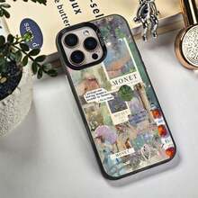 Suitable For  16/15/14/13/12/11 Pro Artistic Claude Monet - Inspired Collage, Aesthetic Impressionist - Themed Graphic Mobile Phone Case, Using PC Material, Fashionable And Beautiful Protective Case Gifts For Family, Frids, Kids, Birthday,Spring, Holiday, Boyfrids, Girlfrids, Valtine's Day. Christmas Accessories. 1PC, Hot Selling Christmas Pattern Design Black Phone Case, Shockproof Protection, Raised Screen And Camera Protection, Matte Simple And Lightweight Compatible , Series, Easter Gift, Christmas Halloween Decoration/Birthday Gift, Girlfriend, Boyfriend, Friend Or Oneself.  17 Pro Max Case Fall Christmas Navidad  16 Case  17 Funda Para   17 Pro Max Case For Women  14 Cases Phone Cases  14 Cover  Case For  17 Pro Max Christmas Phone Case Case - Trộn màu 2 - Xem 4