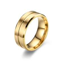 1 件 8 毫米男士戒指 - 黑色波浪哑光不锈钢简约现代设计婚礼订婚周年纪念珠宝，耐用休闲装饰，优雅金属质感，高品质金属，送给他的礼物 - 彩色 - 查看 16