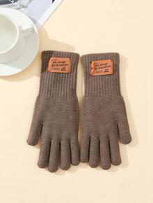1 Pair Women's Thick Warm Knitted Gloves, Fleece Lined For Winter Outdoor Cycling - Fingerless Gloves - View 14