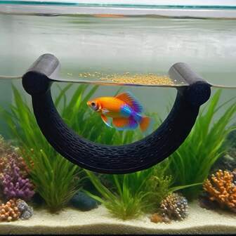1pc Floating Fish Hammock, Suitable For Fish & Shrimp Decor, Low Flow Aquarium Accessory, Floating Fish Bed For Betta & Small Fish, Random Color