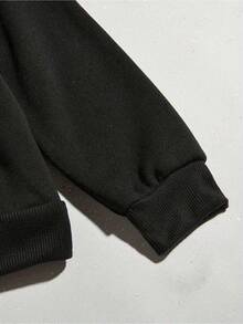 Les vêtements ne sont pas toujours imprimés avec les motifs #000000 et #FFFFFF au dos, capuches, poches, capuches de pull confortables et respirantes, vêtements de rue, vêtements décontractés pour tous les jours, disponibles comme cadeau, (Choisissez une taille plus grande pour une coupe décontractée) - noir - Voir 3