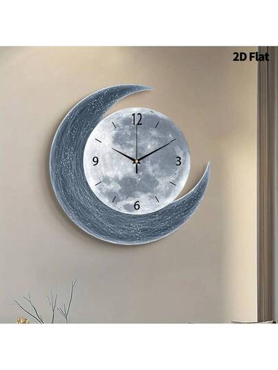 1pc 12inch/16inch Creative Arts Planet ative Painting Wand Clock, Super Quiet Quartz Movement, No Ticking Sound, Room ation, Home Living Bedroom Classroom Kitchen Office ation view 7