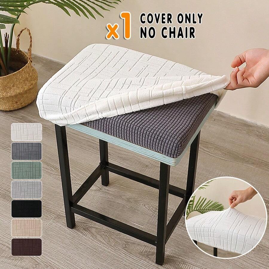 1/2pcs Jacquard Bar Stool Covers, Elastic Dining Chair Seat Covers, Anti-Dirty Seat Protector Suitable For Bar Stools