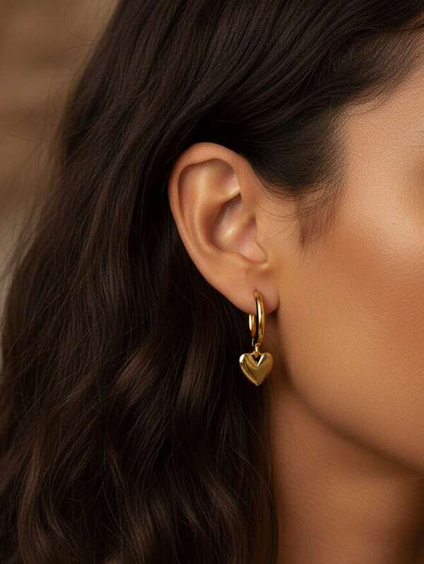 1pair Classic Heart Zirconia Drop Earrings Ladies Jewelry For Women 925 Sterling Silver Versatile Love Earrings Fine Jewelry Gifts For Girls Daily Life Dating Decor For Prom Party