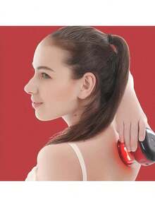 6档吸力及温度可调电动拔罐疗法套装，便携式智能拔罐按摩器，缓解肌肉、颈部、肩部、背部疼痛，改善血液循环，800mAh电池容量 - 黑色 - 查看 5