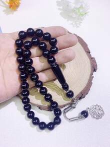 1 pieza Pulsera de 33 cuentas de oración de resina de 10 mm, de estilo árabe elegante y versátil, accesorio de lujo de resina colorida