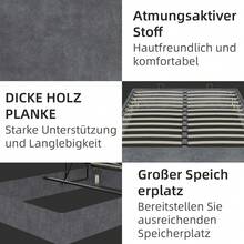 Modern Minimalist Bed Frame, 140*200CM, Grey, In Dutch Velvet, Equipped With Pneumatic Rods, Modern Style Bedroom Furniture, Headboard And Mattress Not Included. - Grey - View 6