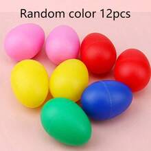 14 buc - Bile de nisip muzicale, Ouă de plastic care se agită, Ouă de Paște, Ouă muzicale de percuție, Instrumente de percuție, Instrumente pentru educație timpurie, Mijloace didactice pentru performanță la grădiniță, Culori aleatorii - Multicolor - Vizualizare 10