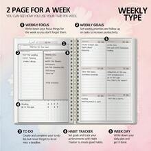 Weekly Planner Undated, Daily Planner, Habit Tracker Journal, Weekly Goals Schedule Planner With Spiral Binding, To Do List Notebook Calendars Organizers For Man & Women, 52 Weeks