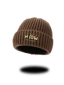 1pc Women's Letter Decor Knitted Knitted Hat, Outdoor Sun Protection Hat - Knitted Hat - View 15