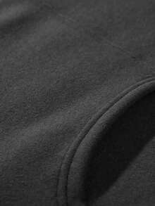 Men's Casual Fashion Versatile Daily Commute CALIFORNIA Letter Slogan Print Kangaroo Pocket Drawstring Hoodie, Autumn/Winter - Dark Grey - View 4