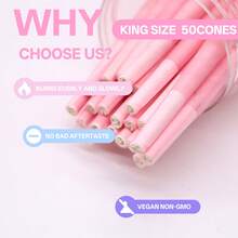 50pcs King Size Pre-Rolled Papers With Filter Tips, 84mm Pre Rolling Cones With Filling Device, Two Cones Holder, Cone Loader, Cleaning Brush, Slow Burning, Tobacco Accessories, Holiday Gift For Friends And Family - Multicolor - View 7