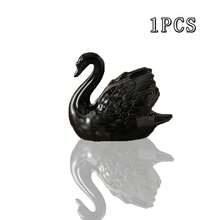1 pieza Decoración de escritorio de cisne de cerámica, adorno decorativo de cisne blanco y negro, adecuado para gabinete de vino, escritorio de oficina, entrada, sala de estar, regalo - multicolor - Ver 4