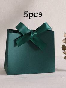 5 Pieces Fashionable Elegant Mini Gift Bags With Satin Ribbons - Perfect For Chocolates, Candies, And Small Gifts - Ideal For Holiday Celebrations, Party Favors, And Festive Gift Wrapping - Multicolor - View 15