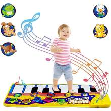 Alfombra Musical para niños,Teclado de Pianoúsicaáctil Plegable,10 Teclas, 5 Modes y 5 Sonidos de Animales,Alfombrilla de Musicales de Piano para Niños,Juguetes Regalo para 4+ Niños - 1 - Ver 1