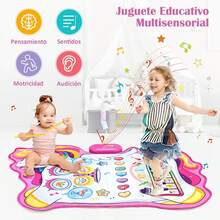 Tapete Musical para Niños, Alfombra de Piano y Tambor de Jazz Alfombrilla de Musicales de Piso Manta Baile, Teclados de Piano Juguete Instruments Regalo Educación para Niño Niña - 1 - Ver 6