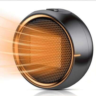 1 PC 500W Space Heater, PTC Electric Heaters With Thermostat Remote, Fast Safety Ceramic Room Heater For Home Bedroom Office Indoor Use