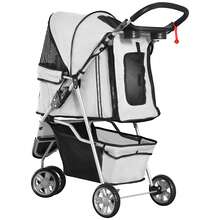 PawHut Dog Stroller, Dog And Cat Cart, Multicolor (Gray) - 灰色 - View 1