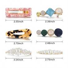 GSYY Meha 20 PCS Pearls Hair Cls Fashion An Style Acrylic ResinHairpins/ Barrettes For Wen And Ladies Girls Headwear Styling Tools Hair Accessories Bobby Pins - 黑色 - 查看 4