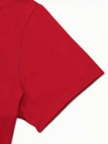 Camiseta Navideña Verde Para Mujer - Estampado "Ew, People" Y Diseño Lindo, Manga Corta Y Cuello Redondo, Top Casual En Tono Verde Oliva Para Outfits De Primavera Y Verano Y Fiestas Temáticas (Lavable A Máquina) - Rojo - Ver 3
