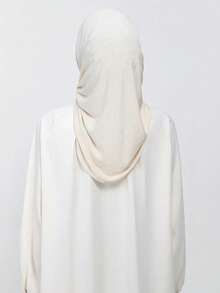 1pc Instant Jersey Hijab Made By Soft, Breathable, And Anti-Pilling Fabric. Tie-On Hijab. Suitable For Year-Round Use And Daily Wear By Muslims. - Apricot - View 9
