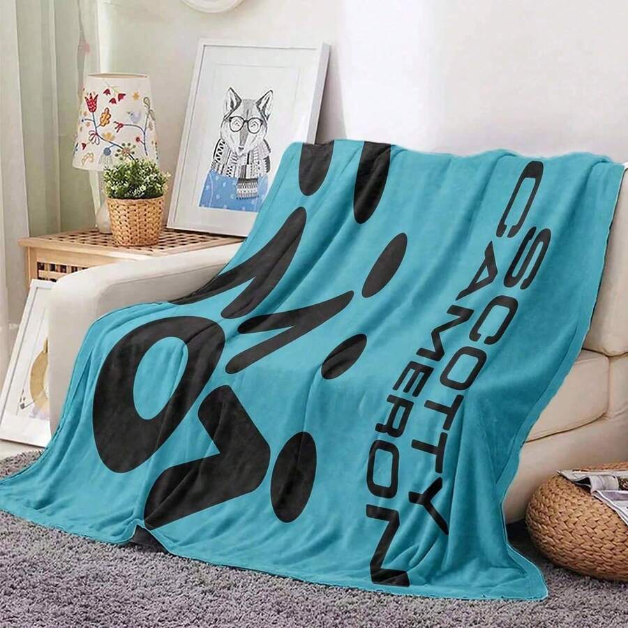 VIKAMA Scotty Camerons Microfiber Printed Blanket Ultra-Soft Short Pile Anti-Hooking Playroom Living Room Blanket - 黑色 - 查看 1
