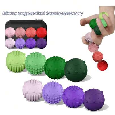 1 pieza Bola sensorial magnética de silicona 2025 nueva, juguete antiestrés de silicona, bola sensorial elástica magnética, juguete antiestrés para niños/niñas, regalo perfecto para Navidad/fiestas