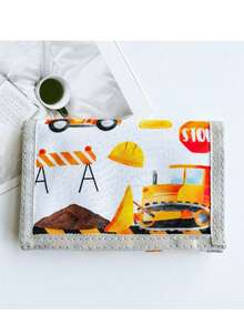 3-Fold Wallet, Cartoon Car And Dinosaur Printed, Durable Polyester Material With Zipper Pocket And Key Ring, Suitable For Daily Coin Purse - Multicolor - View 14