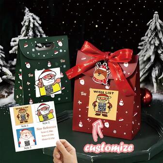 สติกเกอร์แบบกำหนดเอง, สติกเกอร์รหัส QR แบบกำหนดเอง, สติกเกอร์คริสต์มาส, รหัส QR คริสต์มาส, สติกเกอร์รหัส QR สี่เหลี่ยม, มีหลายขนาด, อเนกประสงค์สำหรับสถานการณ์การตกแต่งต่างๆ, สติกเกอร์กล่องของขวัญ, สติกเกอร์ของขวัญ, สติกเกอร์กล่องกระดาษ, สติกเกอร์ลูกอม, สติกเกอร์ปิดผนึกของขวัญ, สติกเกอร์ซองจดหมาย, กระดาษฉลาก