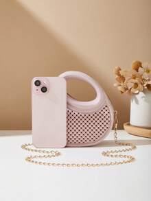 Hollow Jelly Crossbody Bag With Zipper Closure, Fashionable Handbag Suitable As Gift For Girls - Semi-openwork Bag - View 8