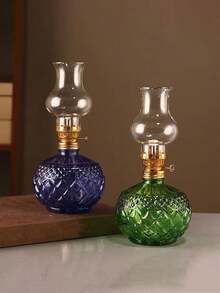 1pc Vintage Crystal Kerosene Lamp, Antique Oil Lamp For Indoor Use (Liquid Not Included), Retro Home Decor Garden Decor Lamp Shade, Christmas Gift, Halloween Gift, Back To School Gift, Living Room Bedroom Decoration - Decorative Lights - View 7