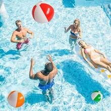 Inflatable Bicolor Patchwork Beach Ball, PVC Inflatable Decoration Ball, Random Color - Random Color (4pcs) - View 2