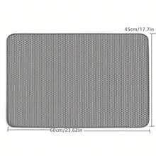 Alfombra para arena de gato de doble capa con material EVA - Control de olores, antideslizante, diseño fácil de limpiar para gatos de interior, duradera y cómoda para el manejo de desechos de mascotas, alfombra para caja de arena, accesorio moderno para mascotas, material fácil de limpiar