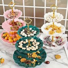 可拆卸轻质塑料甜点展示架 - 优雅三层蛋糕架，多层展示架，适用于生日、派对、婚礼和商业用途 - 彩色 - 查看 2