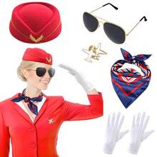 涤纶飞机主题派对服装配饰套装,适合化装舞会、派对、日常穿着、万圣节、圣诞节、角色扮演、节日派对等场合。 - 彩色 - 查看 7