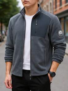 Men's Outdoor Fleece Jacket, Suitable For Hiking, Travel, Trekking, Winter, Skiing And Other Activities