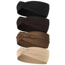 8/4 buc/set bentițe de păr înnodate în culori asortate - bentițe de păr elastice din material moale, eșarfe largi antiderapante cu turban - pentru yoga, antrenament, coafare și purtare zilnică - pentru femei și fete - cadoul perfect pentru pasionații de fitness, bentiță caldă pentru transpirație, accesorii de păr de iarnă - Multicolor - Vizualizare 6