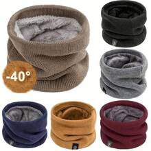 Elegant Solid Color Polyester Scarf - Warm Lining - Stretchy Neck Gaiter - Unisex - Warm - Suitable For Outdoor Activities - Machine Washable