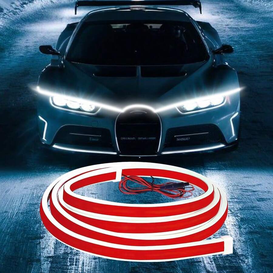TutuCar Nexun LED Car Hood Light Strip – Dynamic Scan Start-Up Effect, 71 Inch Daytime Running Lights For Cars, SUVs, Trucks – Universal Engine Cover Custom Lighting, Waterproof Exterior Decorative Accessories – Perfect Gift For Car Enthusiasts - 71 Inches / 180 cm - View 1