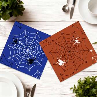 20张蜘蛛网主题餐巾纸，鸡尾酒装饰纸，双层一次性生日派对餐巾纸，印有蜘蛛网图案，非常适合节日派对、午餐、晚餐、厨房、浴室等场合。